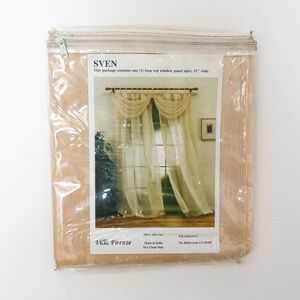 New Sven Loop Top Window Panel Mesh Curtain Sheer CreamSilk 51 in width retro